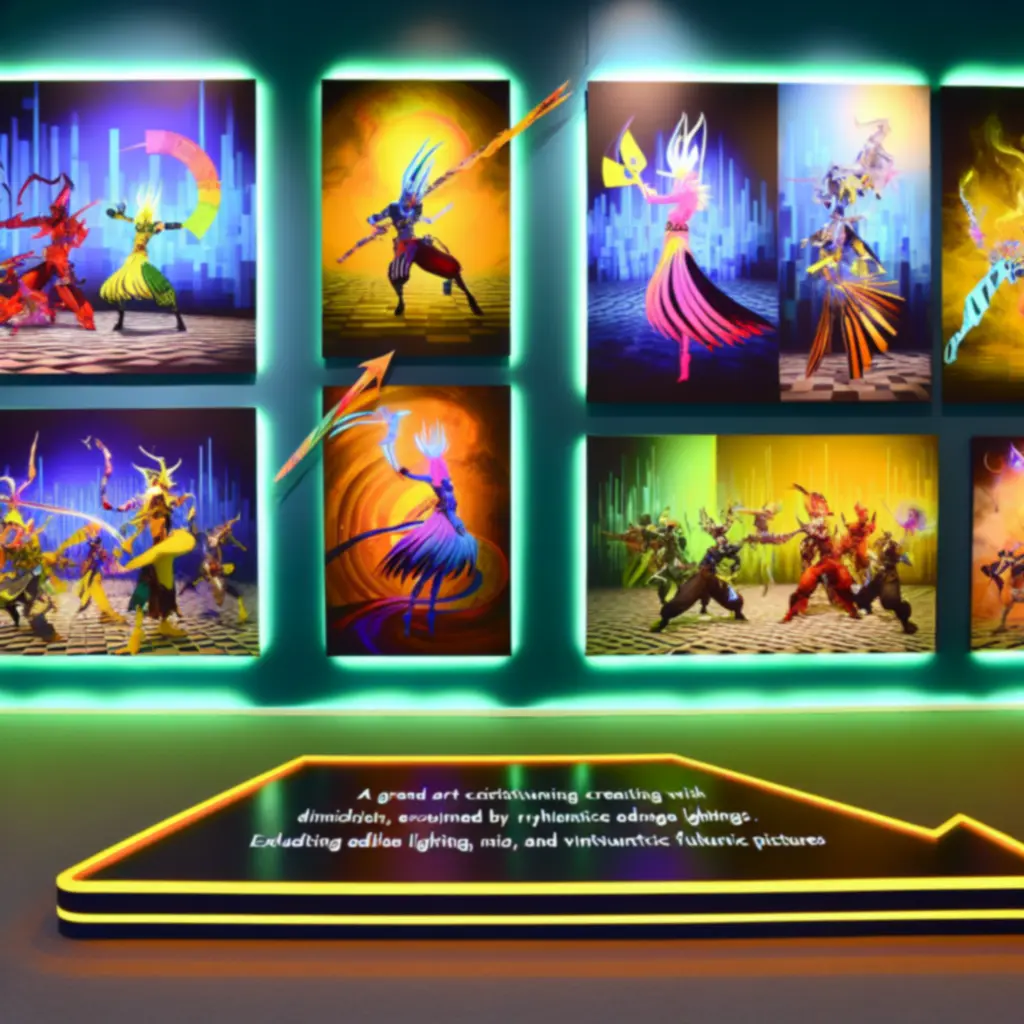 Galeria neonowych bohaterów i przeciwników Crunchyroll: NecroDancer, wyróżnionych intensywnymi barwami.