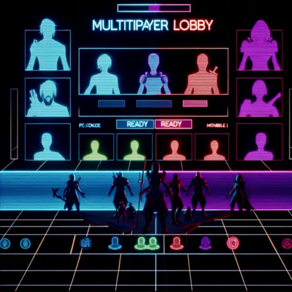 Lobby multiplayer pokazujące graczy połączonych z różnych platform