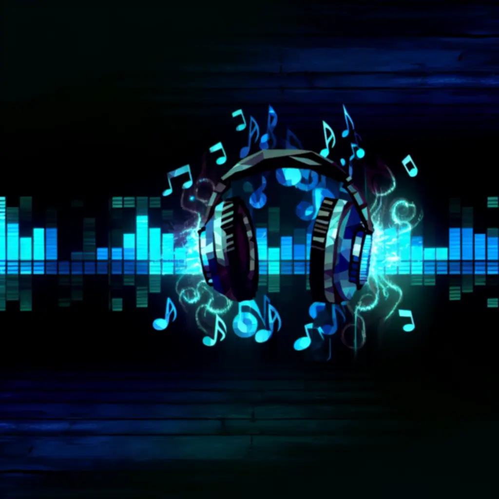Neonowy odtwarzacz muzyki z wizualizacją fal rytmu dla ścieżki dźwiękowej wyzwań