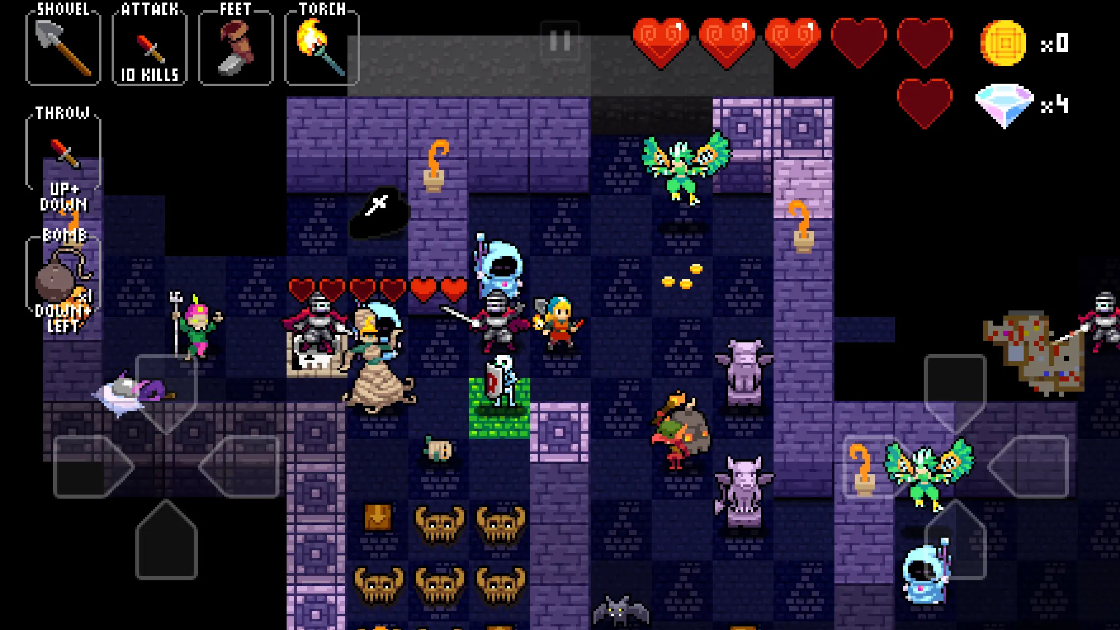 Gracz eksplorujący neonowo oświetlony loch w stylu retro-fantasy