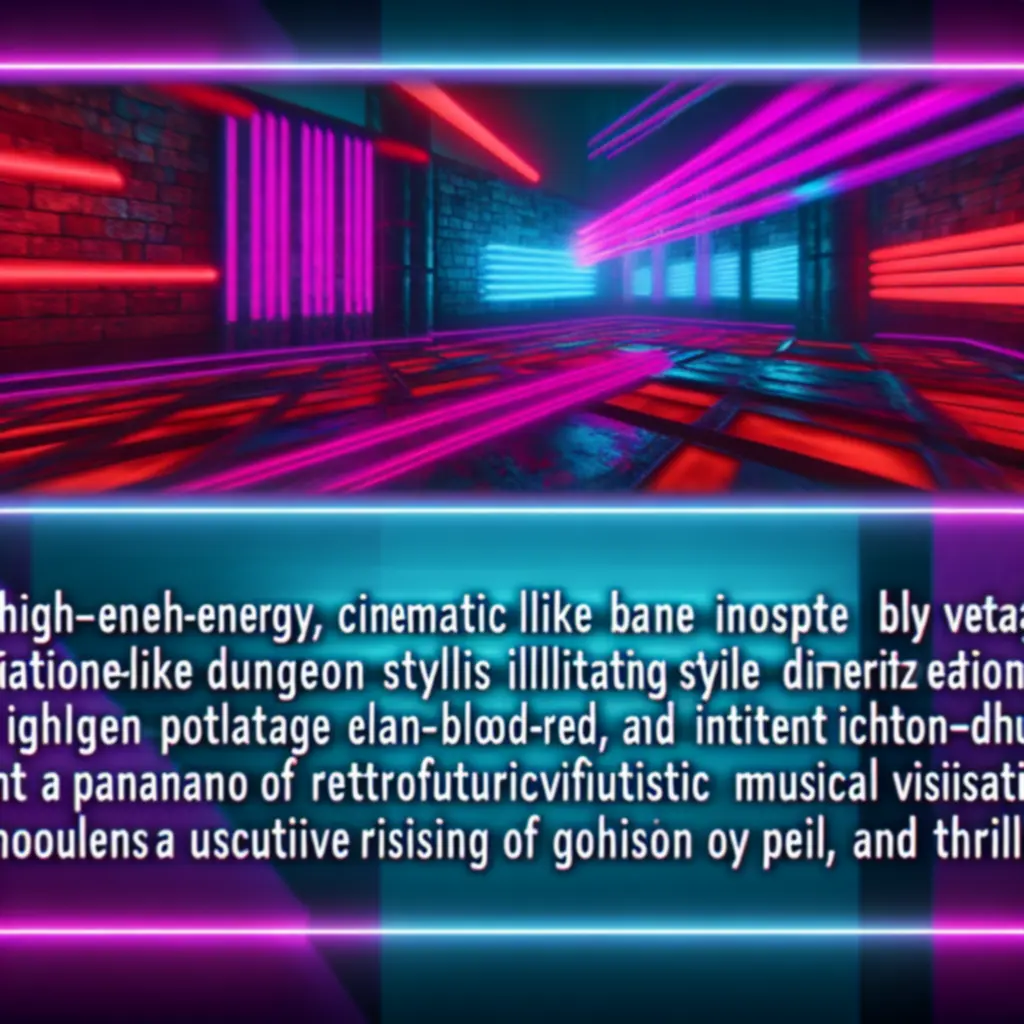 Neonowy, rytmiczny loch z wizualizacją syntezatorów w stylu retro-fantasy