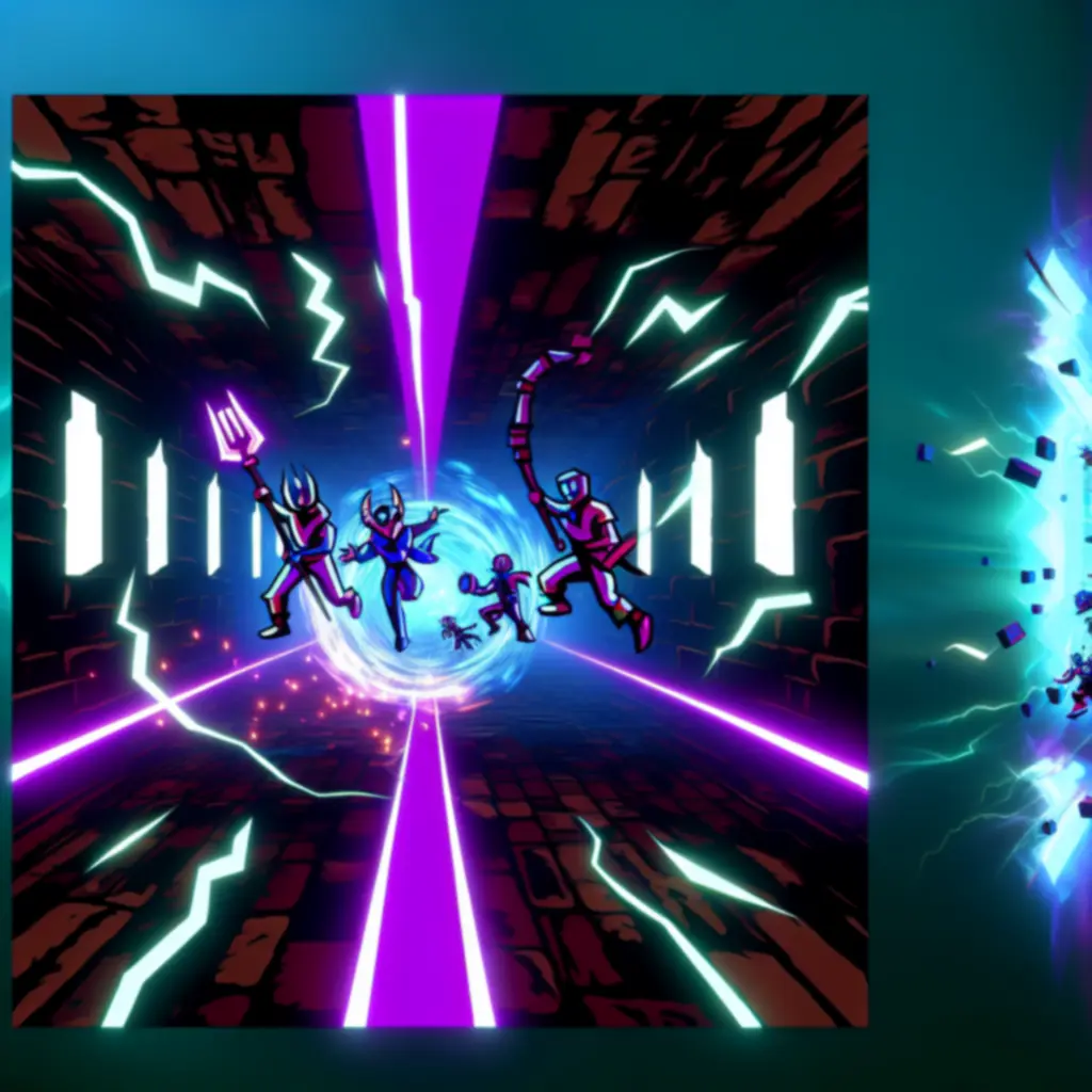 Neonowy loch z pulsującą siatką rytmu symbolizujący tygodniowe wyzwania w NecroDancer